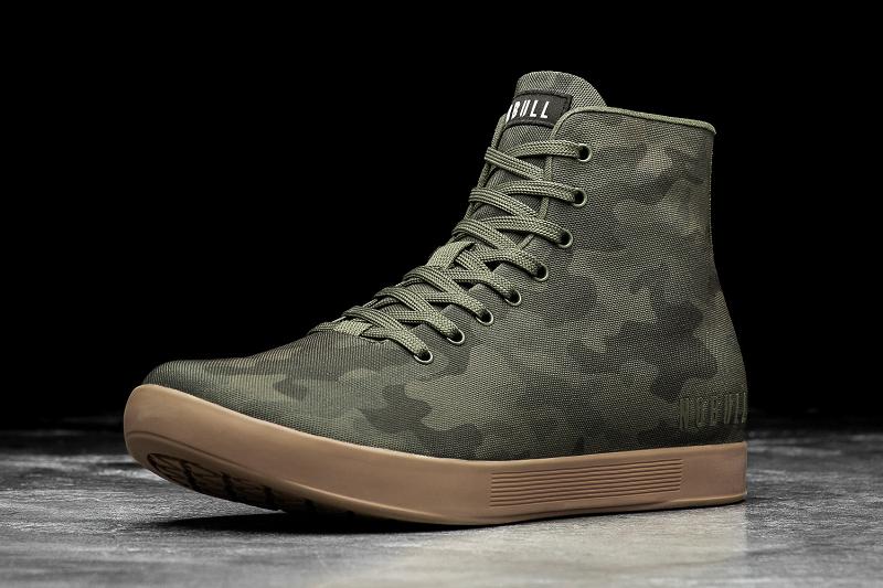 Women\'s Nobull High-Top Dark Forest Camo Canvas Trainers Dark / Camo | SG N3081W